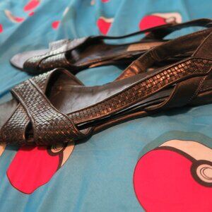 Roberto Vianni Neiman Marcus Basket Woven Slingback Sandals Womens Size 10 Italy